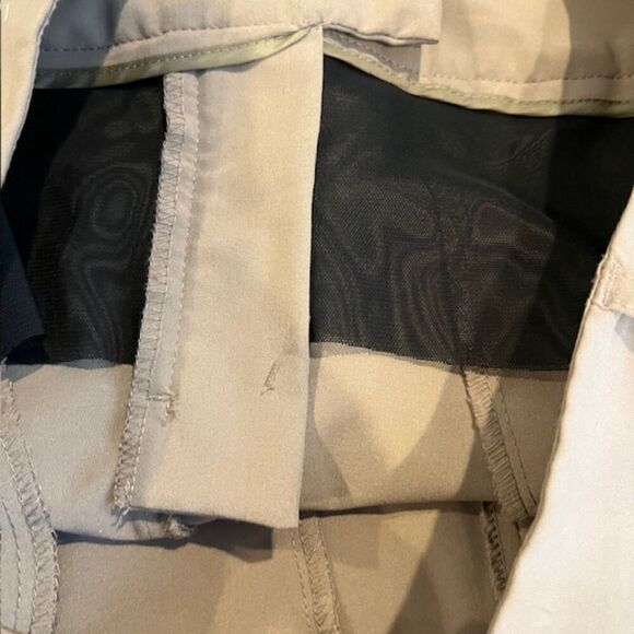 Sandro Sportswear Wide Leg Cropped Tummy Control Beige Pants Trousers Size 8 - Picture 12 of 13